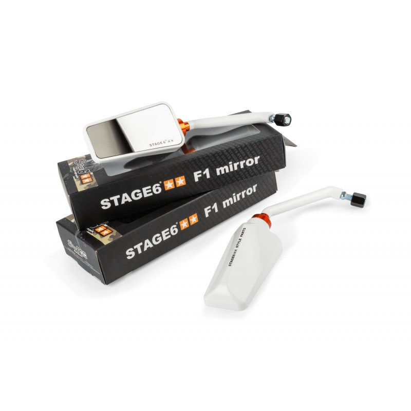 Rétroviseur Stage6 F1 8mm paire blanc