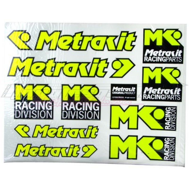 Planche d'autocollants Metrakit Pro Race jaune