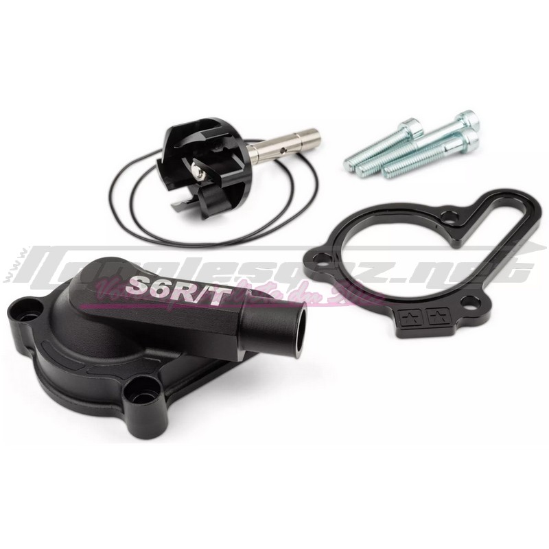 Kit pompe à eau Stage6 + couvercle Derbi Euro 3 & 4 noir