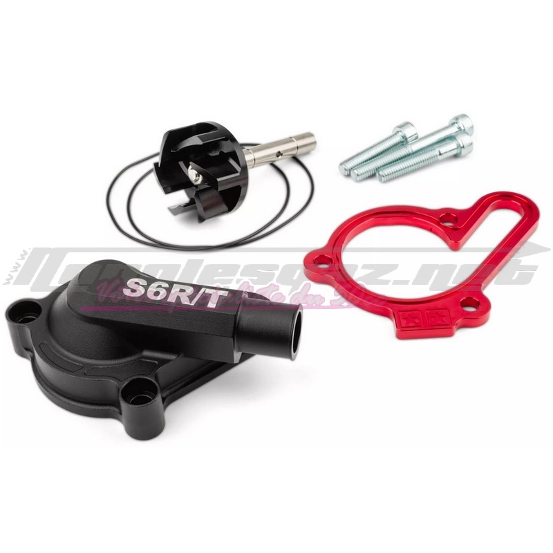 Kit pompe à eau Stage6 + couvercle Derbi Euro 3 & 4 rouge