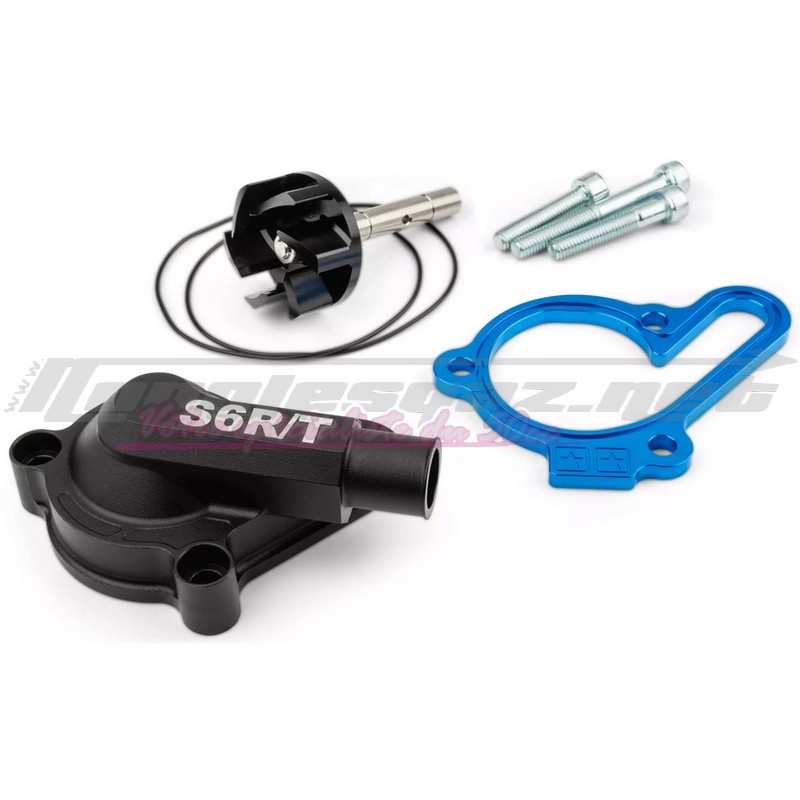 Kit pompe à eau Stage6 + couvercle Derbi Euro 3 & 4 bleu