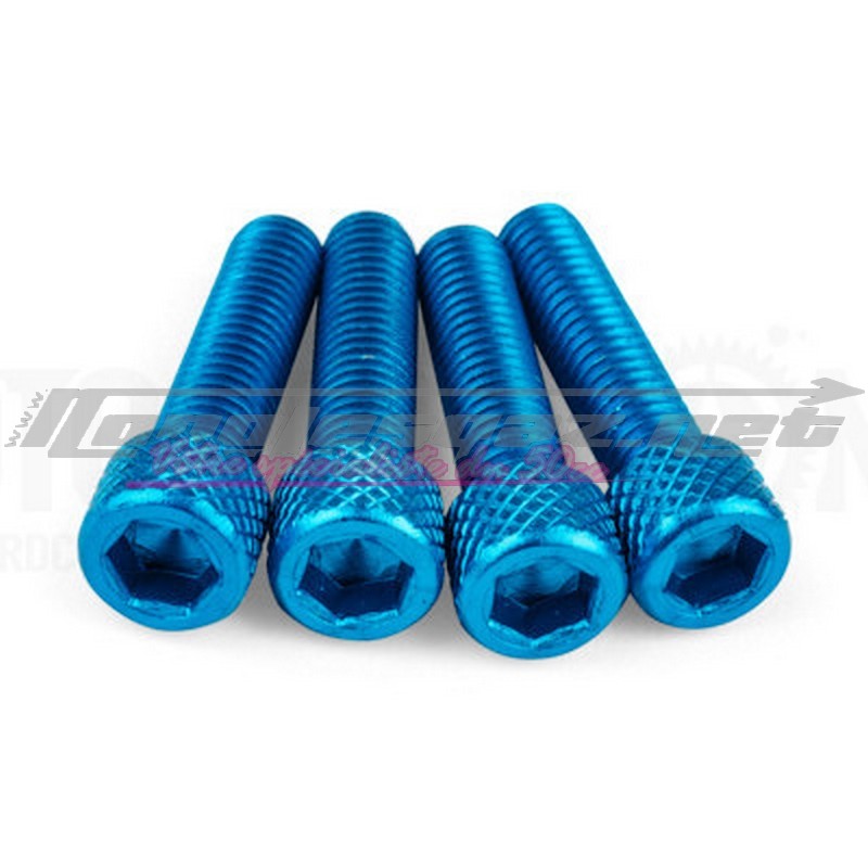 Kit visserie pipe d'admission AM6 - Derbi sans cale alu bleu