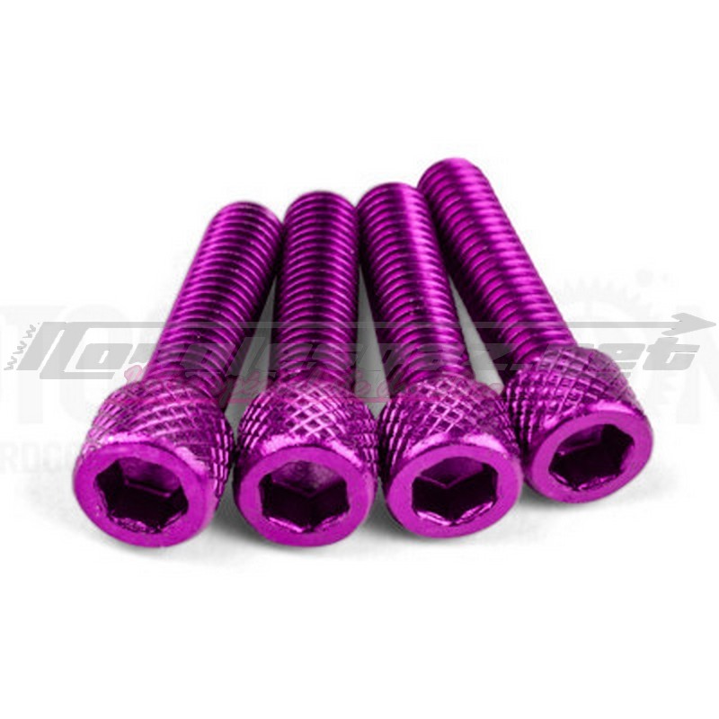 Kit visserie pipe d'admission AM6 - Derbi sans cale alu violet